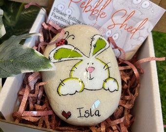 Easter gift for children, Personalised Easter pebble keepsake. treasure hunt game, friend Easter gift. Cheap Easter present Easter basket