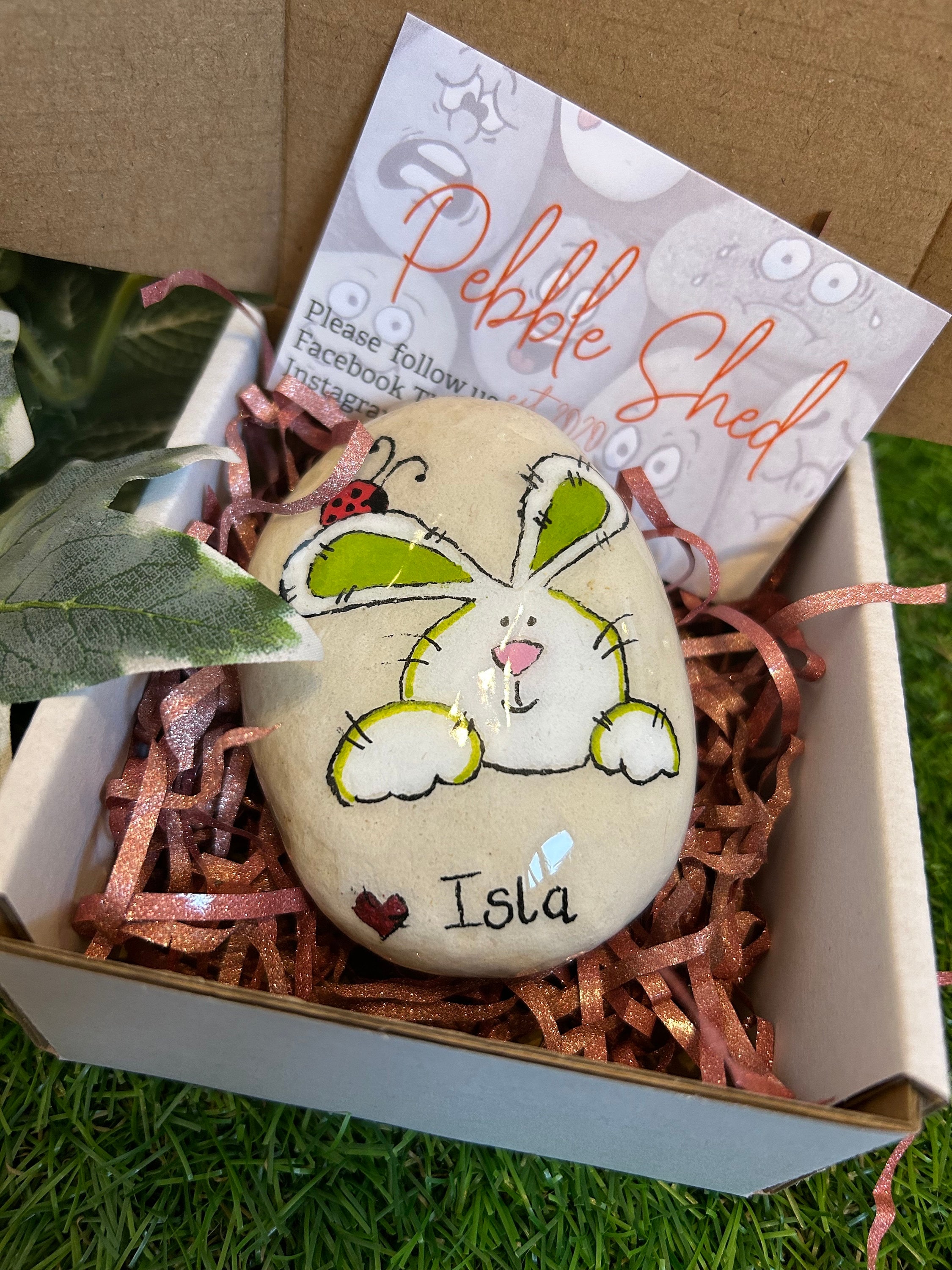 Simple Rabbit Pebbles Paint Personalized Easter Pebble: Hand-painted Bunny Treasure Hunt Game - Etsy