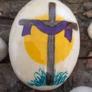Hand-Painted Easter Prayer Stones: Christian Religious Gift image 4