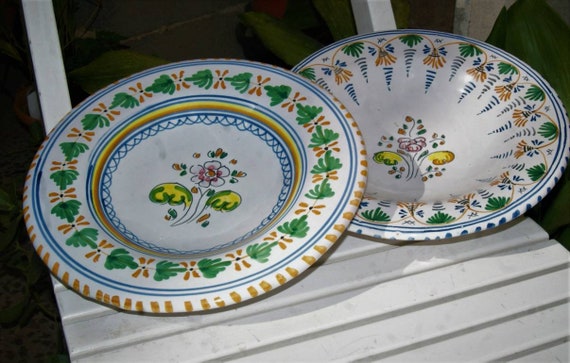 Old Spanish Ceramic Dishes Talavera Dish Of The Queen Signed Etsy