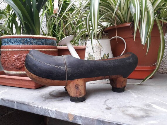 The Decor Old Wooden Shoe Old Madrena Wooden Clogs From The Etsy