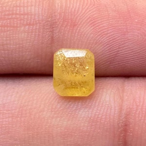 AAA+Natural Yellow Sapphire Gemstone, Rectangle Shape Yellow Sapphire, Gift For Her, Sapphire Ring, Jewelry Making Gemstone, 8x7mm, CT-2.85