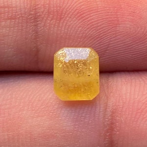 AAA+Natural Yellow Sapphire Gemstone, Rectangle Shape Yellow Sapphire, Gift For Her, Sapphire Ring, Jewelry Making Gemstone, 8x7mm, CT-2.85