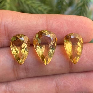 AAA + Natural Honey Quartz Gemstone, Pair Gemstone, Pear Shape, Gift For Her, Jewelry Making Gemstone, Big-17x12mm . Small-15x10mm, CT-20.5