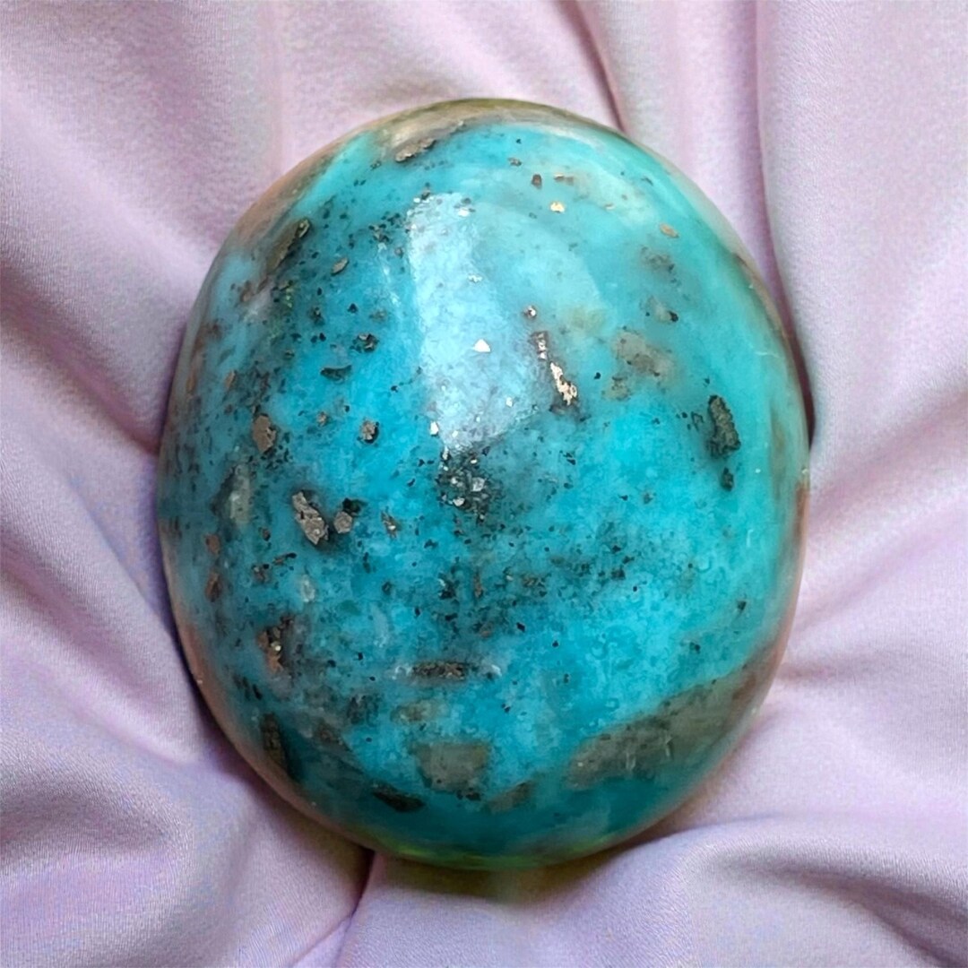 Natural Genuine Turquoise Cabochon : Sky Blue Oval Gemstone, December ...