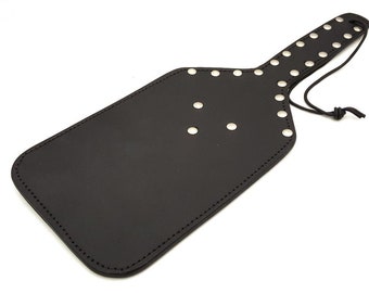 Wide Leather Paddle - Studded Leather Paddle - Strict Paddle - Spanking Paddle - Paddle Spanking - Bdsm Paddle - Leather Paddle - Tawse