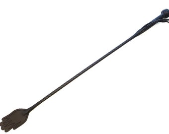 Fusta de cuero trenzado para azotes - Azote con forma de mano