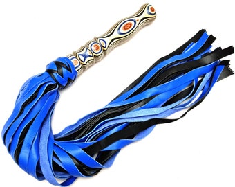 Leather Flogger Whip – Wooden Handle, 30-Inch Thuddy Toy
