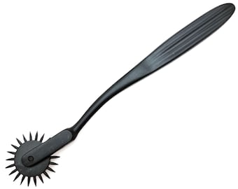 Handmade Matte Black Wartenberg Wheel: Pewter Nerve Stimulator