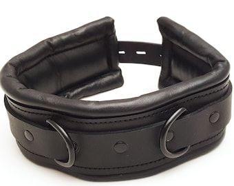 Handmade Leather Padded Collar – Bondage Neck Restraint