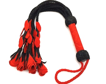 Rose Flogger, Suede Handle, Bondage Whip, Fetish Toy