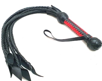 Handmade Leather Flogger – Braided Cat Nine Tails Whip