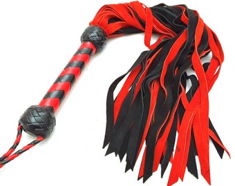 36 Tails Leather & Suede Flogger, Handmade