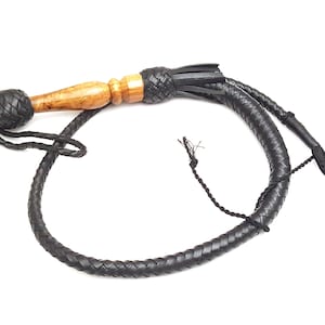 Bull Whip - Leather Bull Whip - Wood Handle Leather Whip - Whip - Leather Whip - Flog Whip - Flogger Whip - Cat Whip