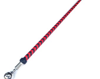 Handmade Cowhide Leather Bullwhip: Braided Steel Handle, 32 Inch Dragon Tail