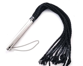 Stainless Steel Handle Suede Leather Flogger – Sensory Impact Play