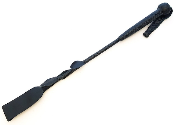 Fouet D'Équitation Cuir Tressé - Marron - Longueur 21cm - Occasion
