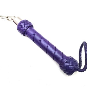 Leather Flogger, Purple Leather Revolving Flogger - Whip - Bdsm Flogger