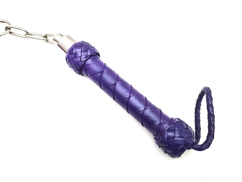 Leather Flogger, Purple Leather Revolving Flogger - Whip - Bdsm Flogger
