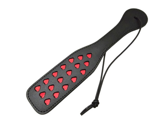 Leather Paddle – Heart Cutout Spanker with Wrist Strap