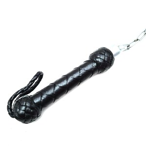 Leather Flogger, Black Leather Revolving Flogger - Whip - Bdsm Flogger