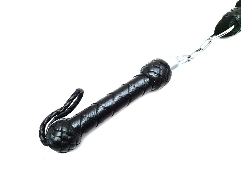 Leather Flogger, Black Leather Revolving Flogger - Whip - Bdsm Flogger