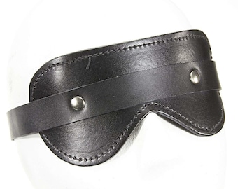 Leder Augenbinde: Verstellbare Schnalle, Metallnieten-Detail