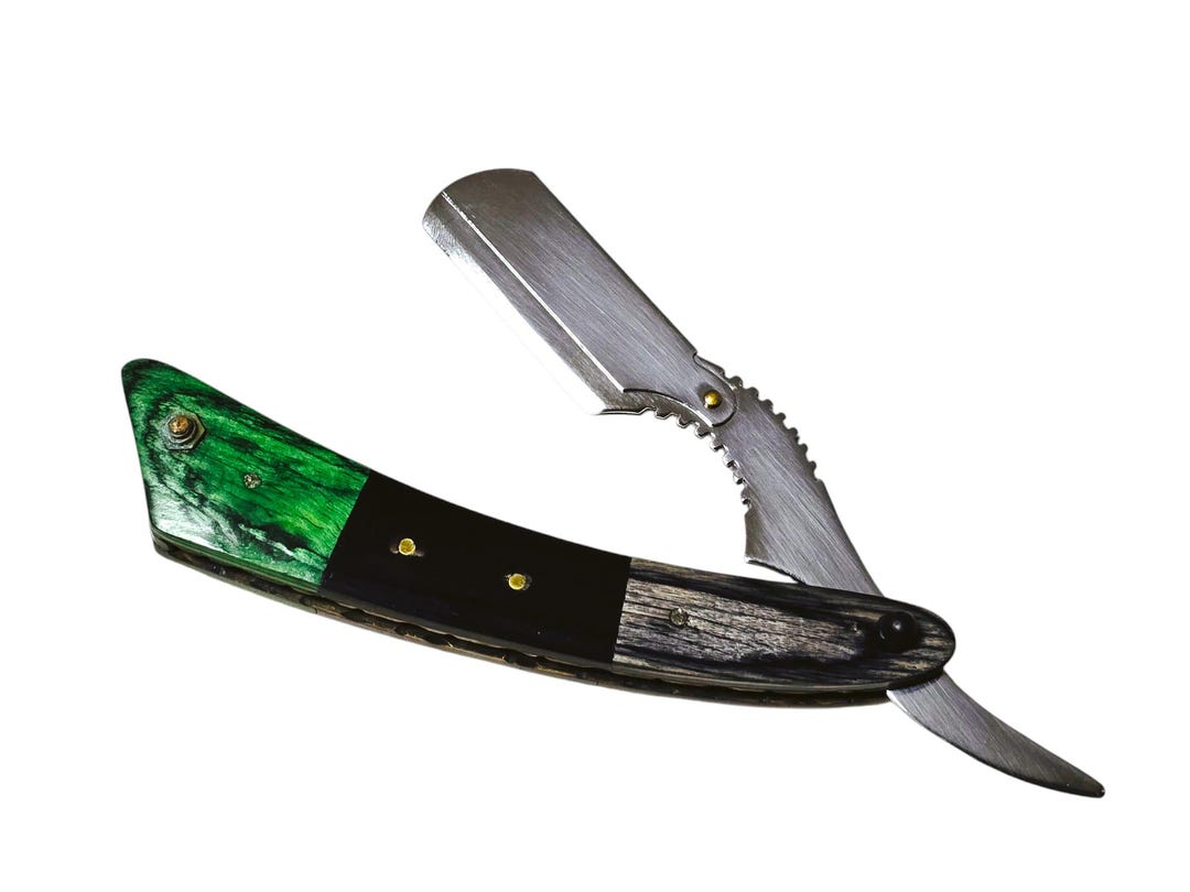 Red Mustache Razor Cut Throat Razor - Red and Black Metal Cut-throat Razor - Stylish and ...