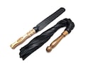 Flogger Set - Floggers - Leather Flogger - Bdsm Starter Kit - Leather Paddle - Tawse - Wood Handle Whip - Heavy Flogger - Bdsm Set - Whip
