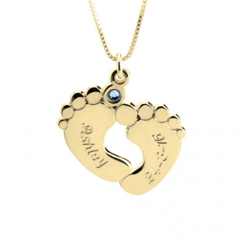 personalized baby feet necklace