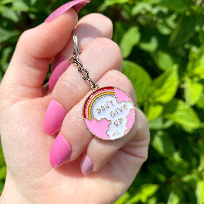 Cute Rainbow Keychain Pride Accessories Pink Cloud Key Etsy