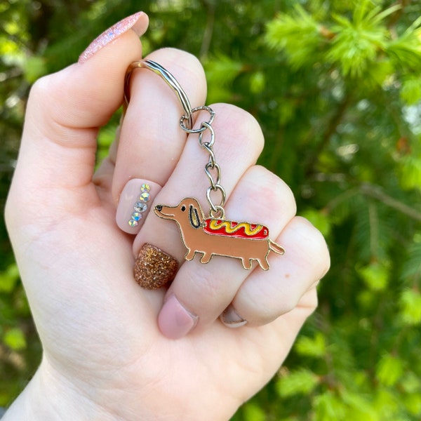 Hotdog Keychain - Weiner/ Dachshund Dog - Funny/Adult Humor