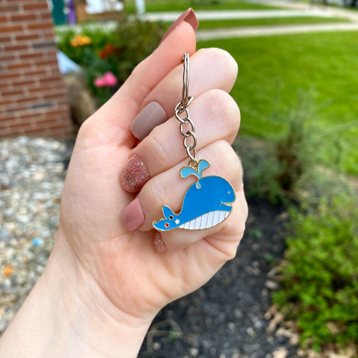 Whale keychain cute kawaii baby animal keychain  etsy Whale keychain cute kawaii baby animal keychain  etsy