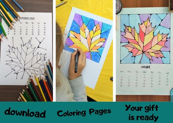 Handmade Calendar 2021 Wall Meditative Art Graphic Drawing Etsy 2021 calendar art for kids