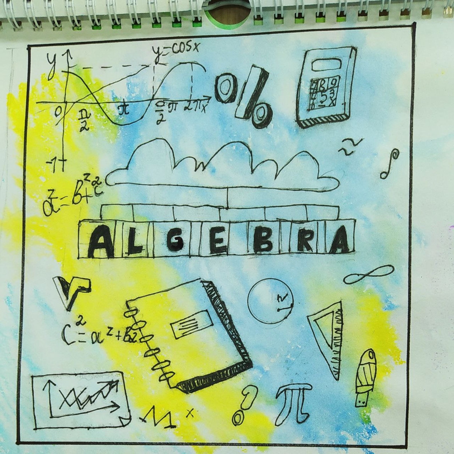 DIY Calendar Step-by-step Drawing Guide How to Draw Subjects Easily Algebra Graphic School Items ...
