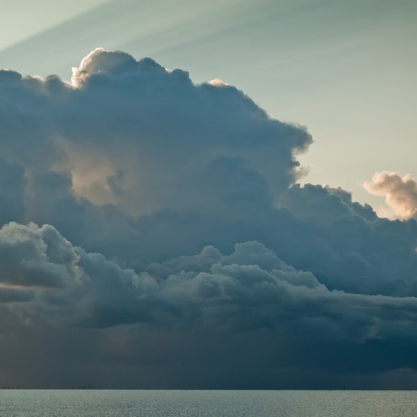 Stormy Skies,Thundercloud,Sky,Blue,Seaside Photo,Seascape Sea,Silver,Lead,Navyblue,Gray,Digital Photo,Instant Download,Wall Art,Stylish gift