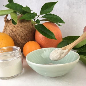Orange Coconut Face Mask / Citrus Cleansing Grains/ Double Duty/ Combination Skin