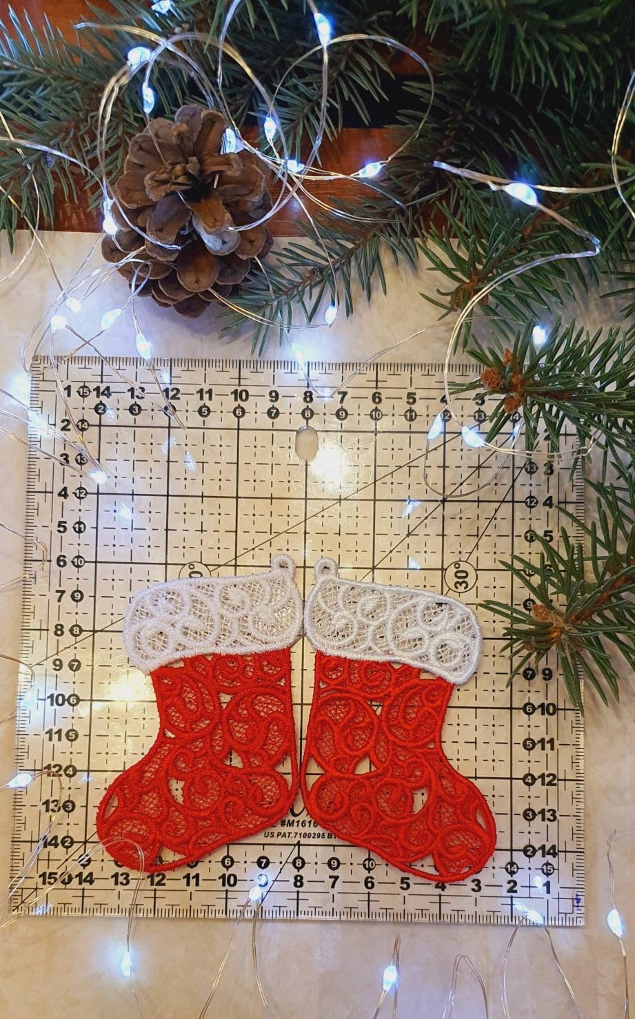 Lace FSL Christmas Set Boots Xmas Embroidery, Chistmas Lace