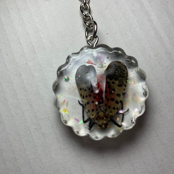 Spotted lantern fly keychain