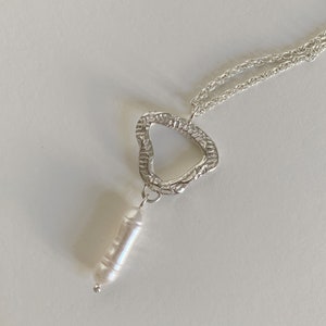 Chain silver jewelry handmade in Germany chain pendant with pearl baroque bead 925 silver handmade chain bead edits modern