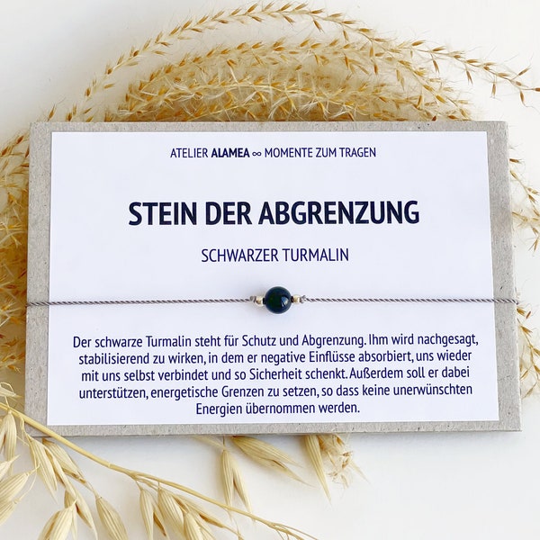 Abgrenzung Schutz Sicherheit Glück Talisman Schwarzer Turmalin Schörl Heilstein Armband Kraftarmband Energie Schutz Glücksarmband Geschenk