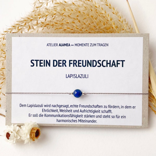 Freundschaftsarmband Talisman Freundschaft Weihnachtsgeschenk Beste Freundin BFF Geschenk Lapislazuli Edelstein Kraftstein Energie Armband