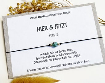 Glücksstein Heilstein Armband Kraftarmband Schutzstein Gesundheit Edelstein Schmuck Türkis Meditation Yoga Mental Health Grounding Geschenk