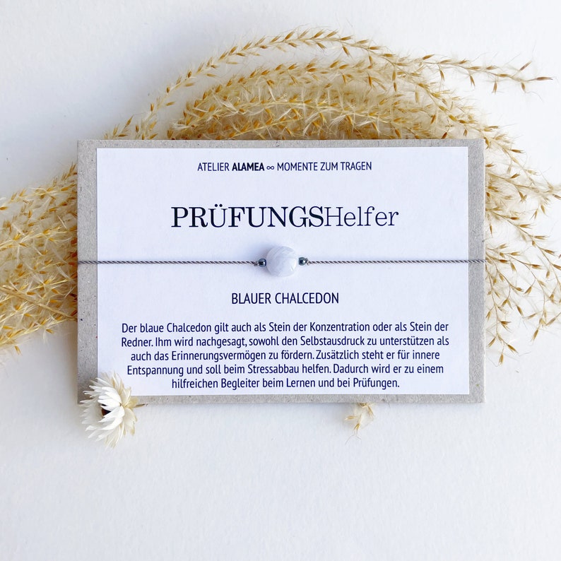 Edelstein Armband Konzentration Lernen Aufmerksamkeit Prüfungshelfer Abschlussprüfung Geschenk Mutmacher Prüfungsangst Talisman Glücksstein Bild 1