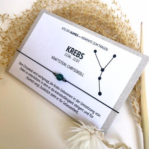 ASTROLOGY CANCER • Gemstone Bracelet • Chrysocolla • Hematite • Pearl • 925 Sterling Silver • Zodiac Lucky Charm image 3