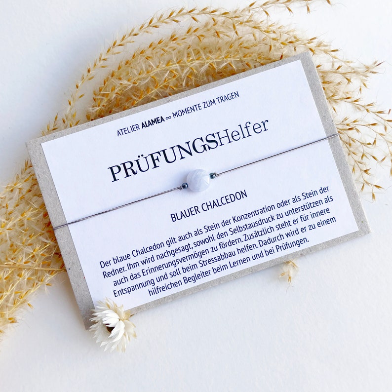 Edelstein Armband Konzentration Lernen Aufmerksamkeit Prüfungshelfer Abschlussprüfung Geschenk Mutmacher Prüfungsangst Talisman Glücksstein Bild 3