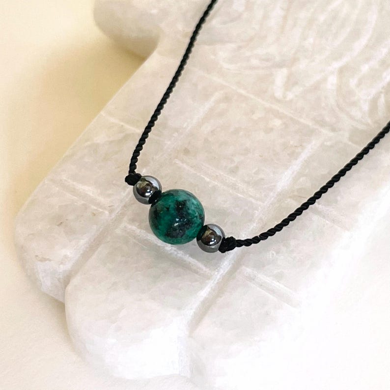 ASTROLOGY CANCER • Gemstone Bracelet • Chrysocolla • Hematite • Pearl • 925 Sterling Silver • Zodiac Lucky Charm image 7