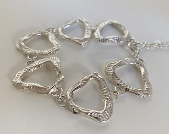 Bracelet silver jewelry handmade in Germany link bracelet with special shape complete made of sterling silver 925 silver bracelet