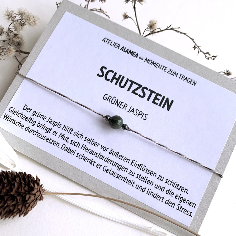 Schutzstein Kraftarmband Energiearmband Edelstein Schmuck Talisman Glücksarmband Wunscharmband Heilung Schmuck Kleines Geschenk Gastgeschenk Bild 2