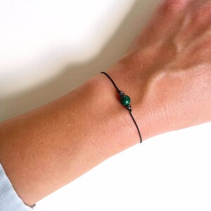 ASTROLOGY CANCER • Gemstone Bracelet • Chrysocolla • Hematite • Pearl • 925 Sterling Silver • Zodiac Lucky Charm image 4